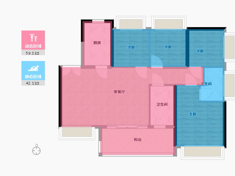 广东省-深圳市-佳华领悦广场-91.20-户型库-动静分区