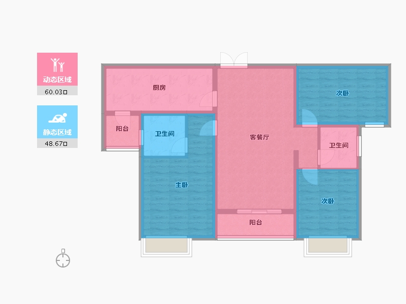 河南省-焦作市-金沙社区-96.80-户型库-动静分区