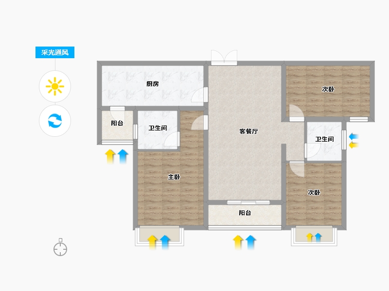 河南省-焦作市-金沙社区-96.80-户型库-采光通风