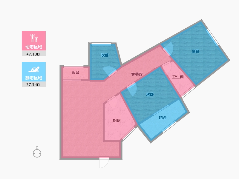 广东省-深圳市-新洲花园-74.92-户型库-动静分区