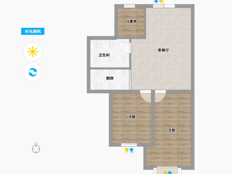 广东省-深圳市-长城一花园-60.86-户型库-采光通风