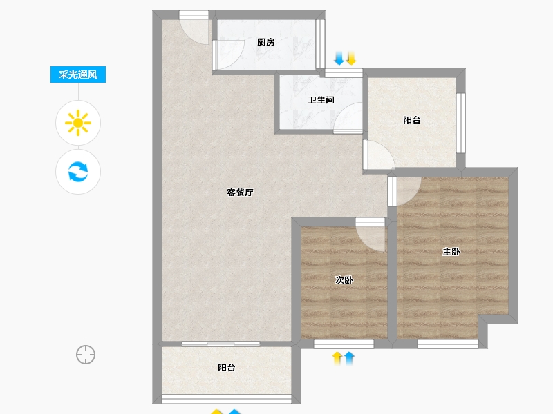 广东省-深圳市-新城东方丽园-68.32-户型库-采光通风