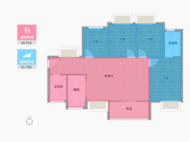 广东省-深圳市-万科金域缇香(一期)-81.14-户型库-动静分区