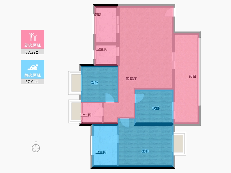 广东省-深圳市-诺德阅山海花园-84.00-户型库-动静分区