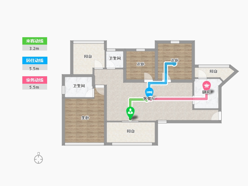 广东省-深圳市-招商花园城南区-95.58-户型库-动静线