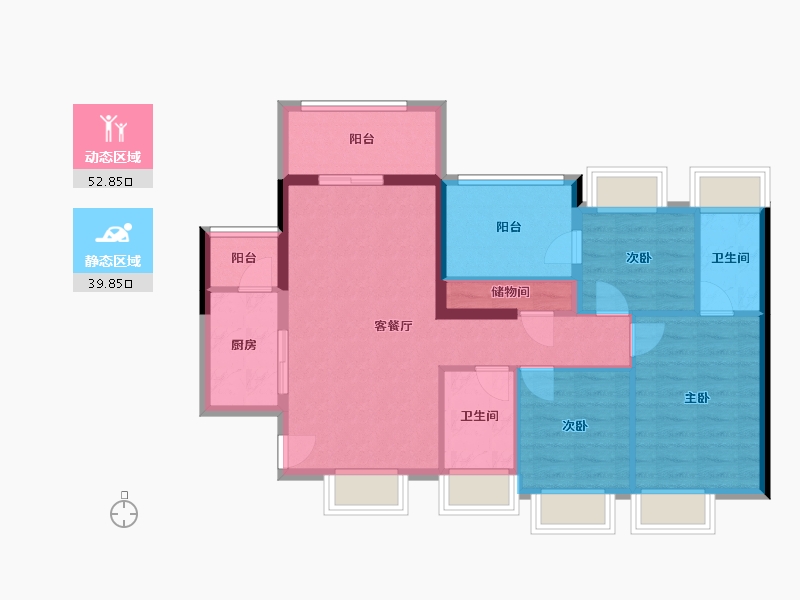 广东省-深圳市-泰富华悦都会-82.60-户型库-动静分区