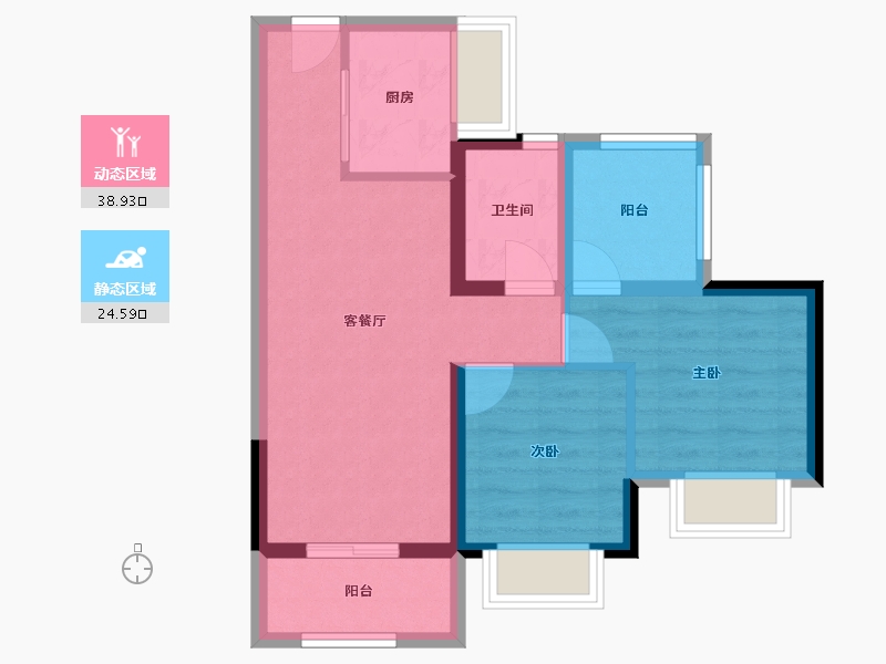 广东省-深圳市-泰富华悦都会-55.74-户型库-动静分区