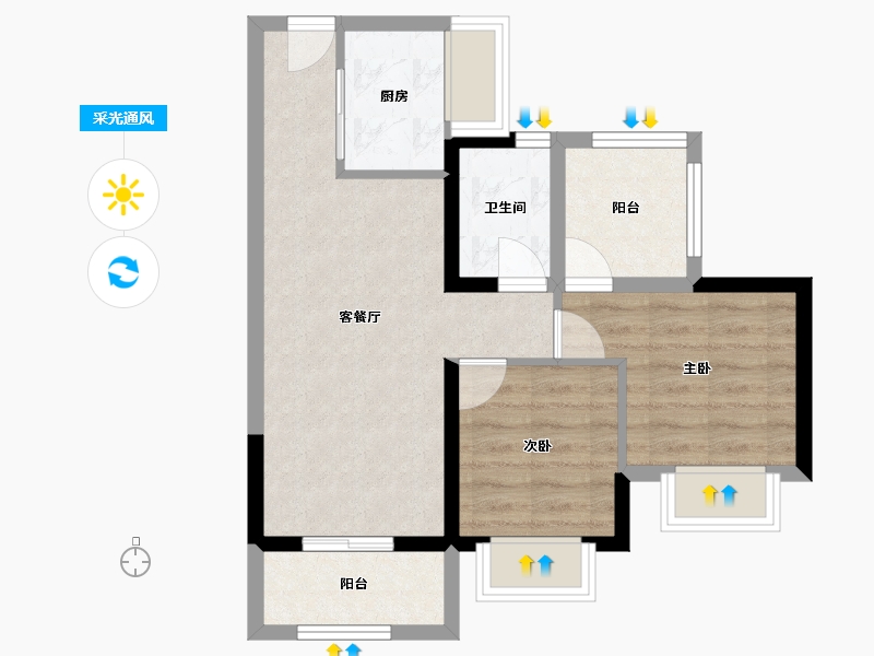 广东省-深圳市-泰富华悦都会-55.74-户型库-采光通风