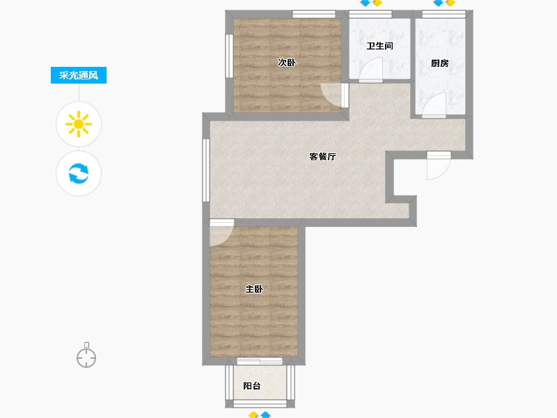 广东省-深圳市-新城东方丽园-58.90-户型库-采光通风