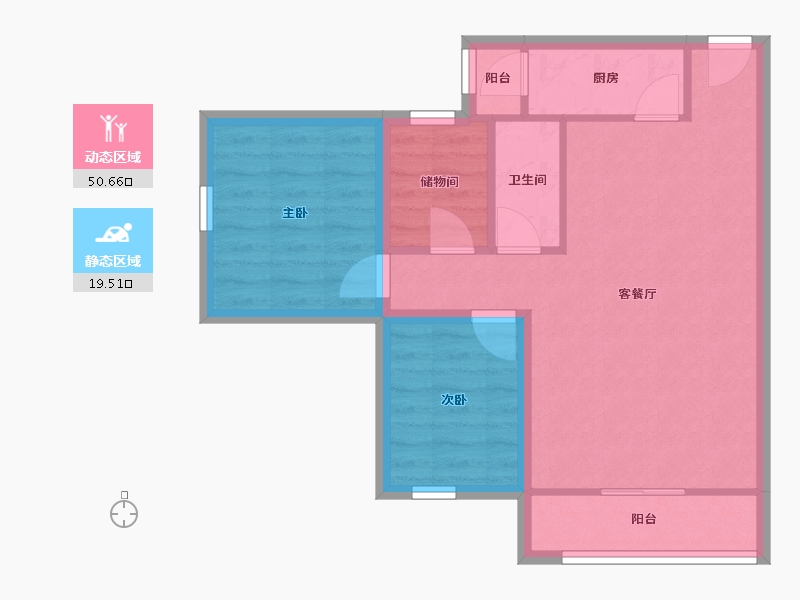 广东省-深圳市-梓兴花园-62.46-户型库-动静分区