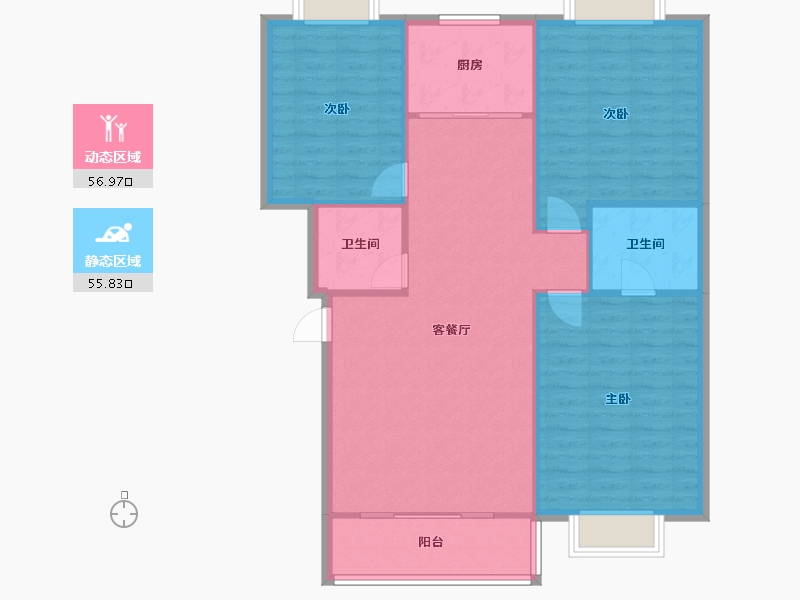 河南省-洛阳市-中弘开阳花园-110.20-户型库-动静分区