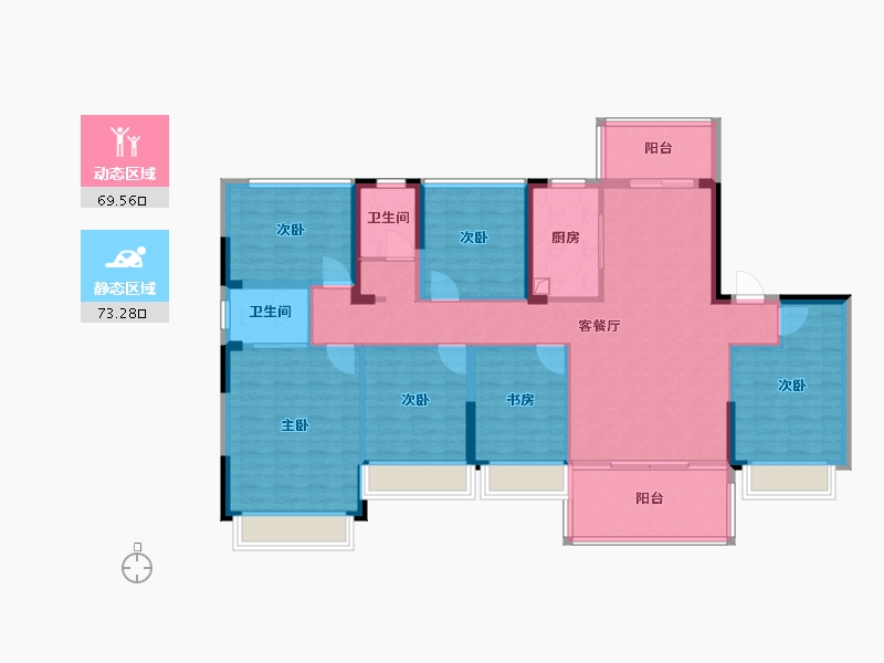 湖南省-邵阳市-湘居学苑-152.00-户型库-动静分区