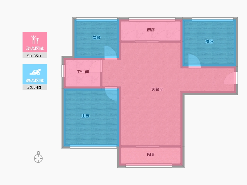 广东省-深圳市-招商花园城南区-72.36-户型库-动静分区