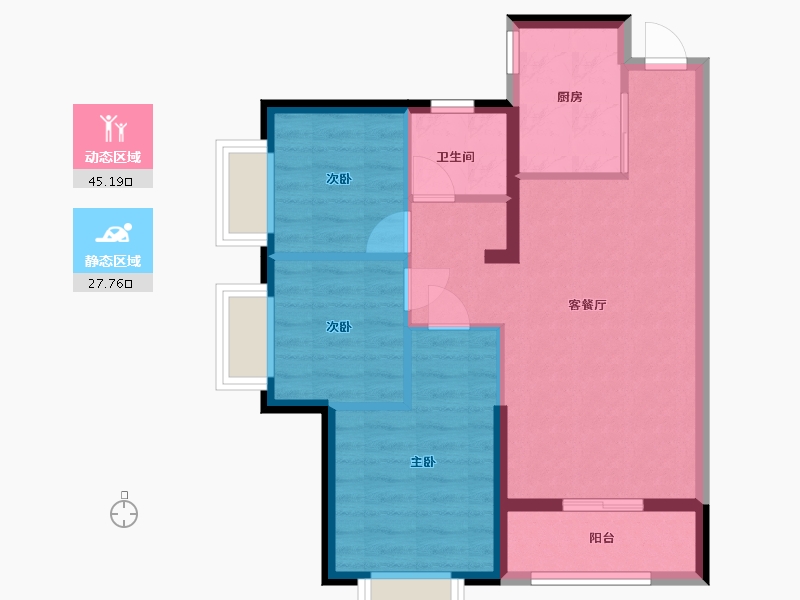 广东省-深圳市-佳华领悦广场-65.13-户型库-动静分区