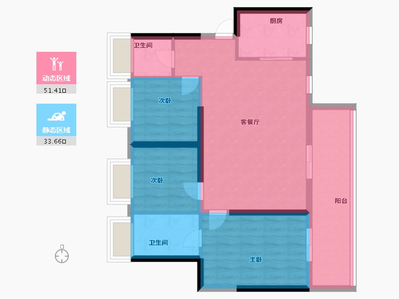 广东省-深圳市-诺德阅山海花园-76.00-户型库-动静分区