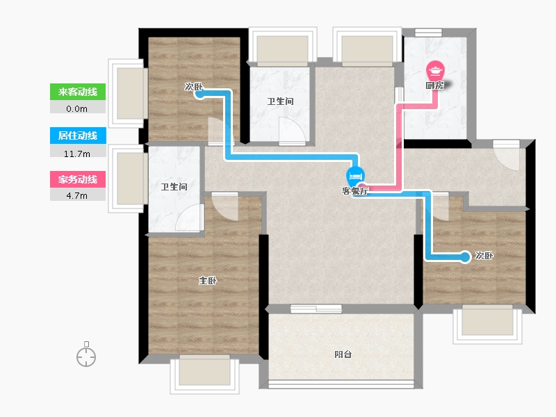 广东省-深圳市-佳华领悦广场-76.00-户型库-动静线