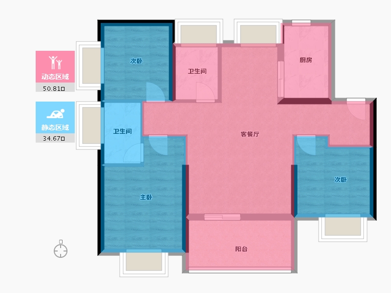 广东省-深圳市-佳华领悦广场-76.00-户型库-动静分区