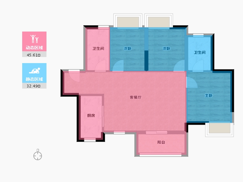 广东省-深圳市-润樾山-70.00-户型库-动静分区