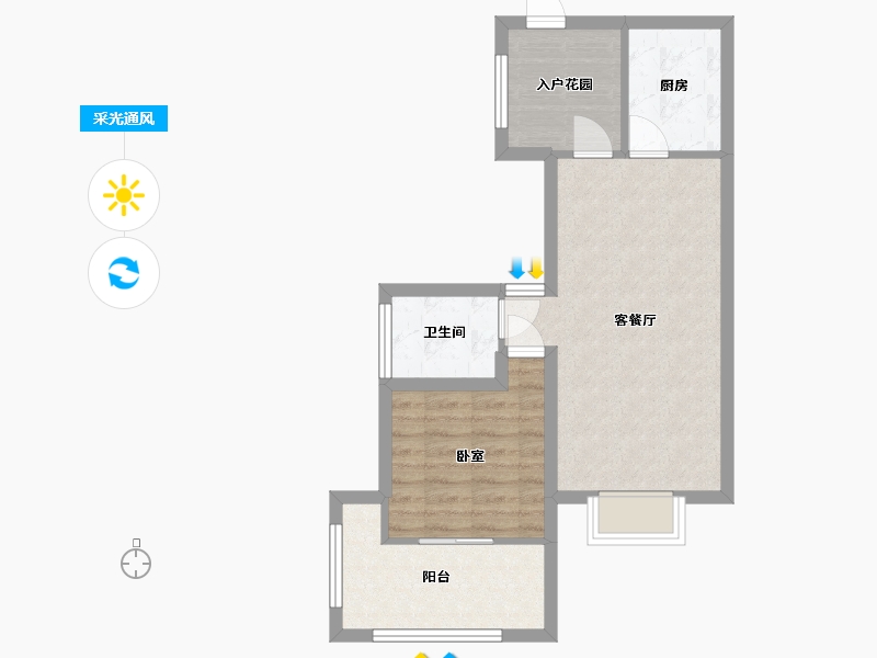 广东省-深圳市-深业东城上邸-56.18-户型库-采光通风