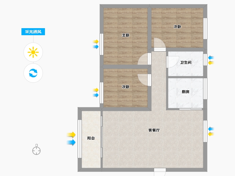 广东省-深圳市-汇龙花园-71.11-户型库-采光通风