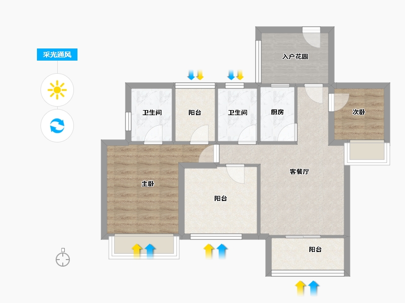 广东省-深圳市-深业东城国际-72.62-户型库-采光通风