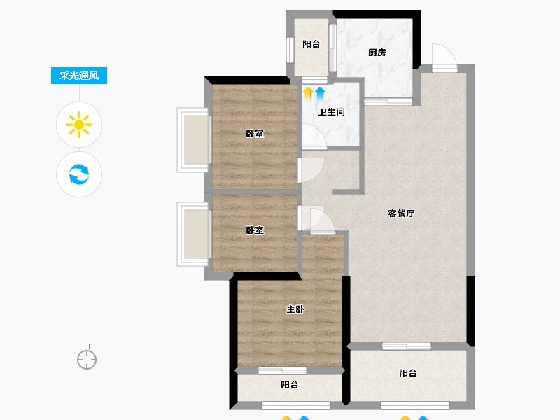 广东省-深圳市-豪方东园-78.01-户型库-采光通风