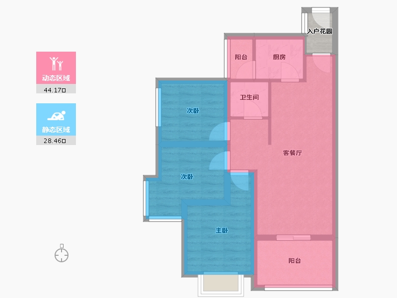 广东省-深圳市-嘉宏湾花园（大东城）二期-65.87-户型库-动静分区