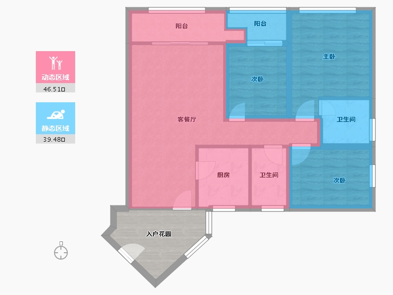 广东省-深圳市-万科金域缇香(一期)-84.29-户型库-动静分区