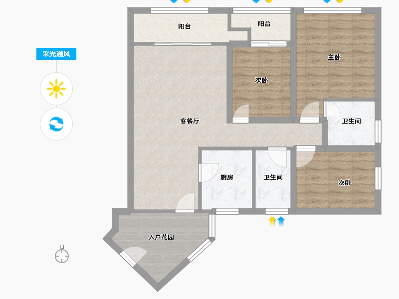 广东省-深圳市-万科金域缇香(一期)-84.29-户型库-采光通风