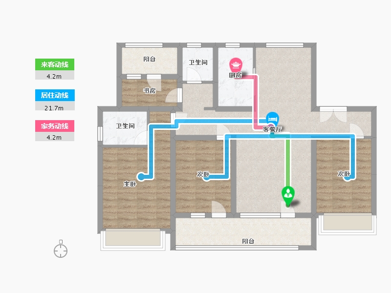 山东省-济宁市-邹城水景苑顶-102.40-户型库-动静线