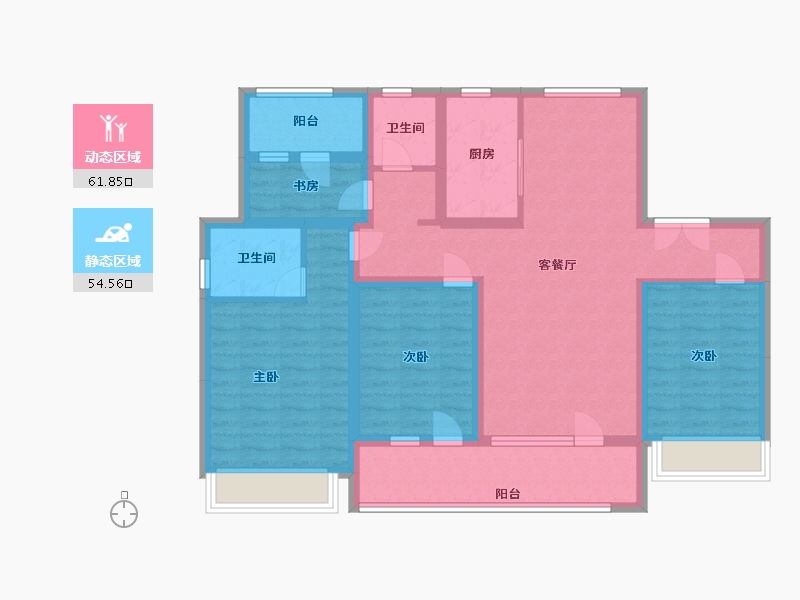 山东省-济宁市-邹城水景苑顶-102.40-户型库-动静分区