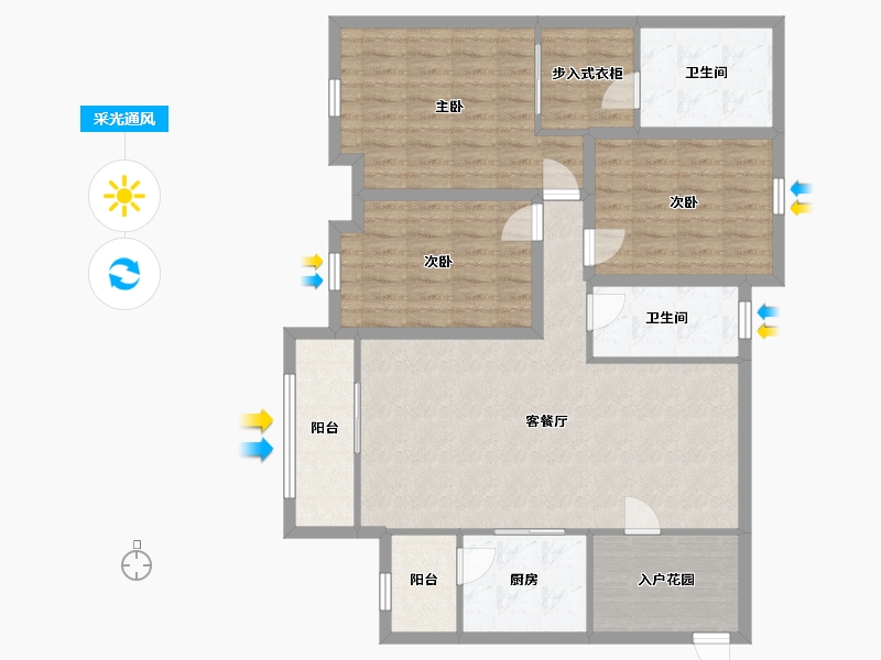 广东省-深圳市-京基御景印象一期-109.08-户型库-采光通风