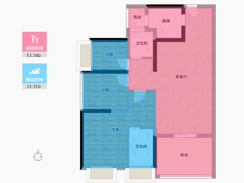 广东省-深圳市-信达泰禾金尊府-76.39-户型库-动静分区