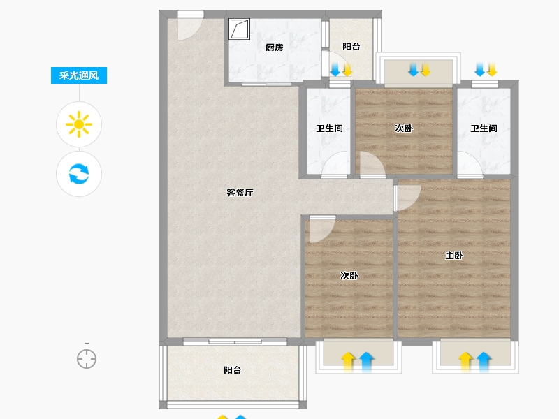 广东省-肇庆市-城投星悦华府-98.38-户型库-采光通风