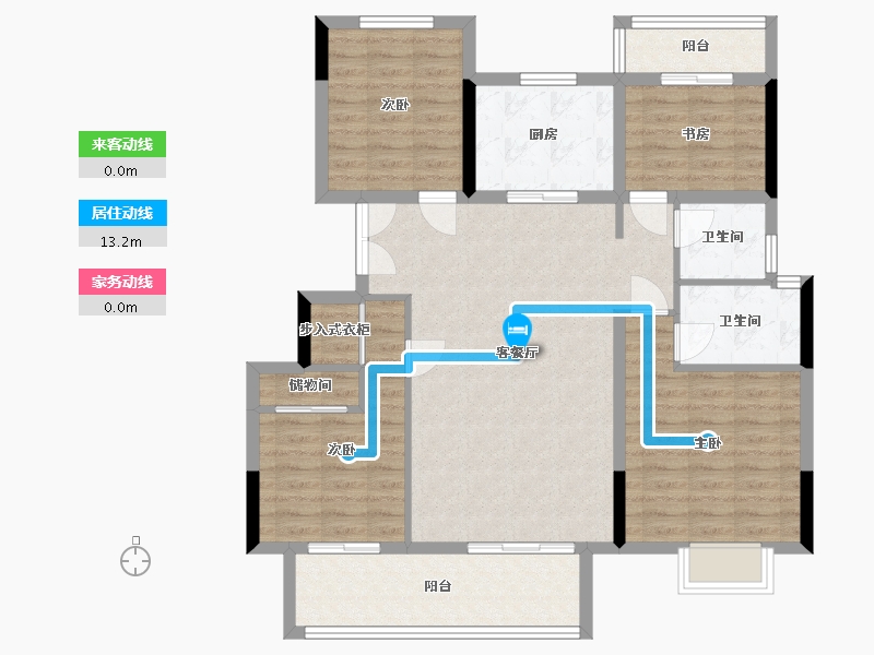 湖南省-株洲市-中梁建宁檀府-107.20-户型库-动静线