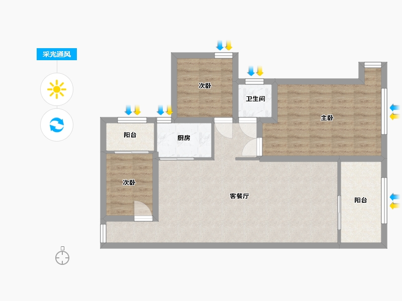 广东省-深圳市-天峦湖-76.40-户型库-采光通风