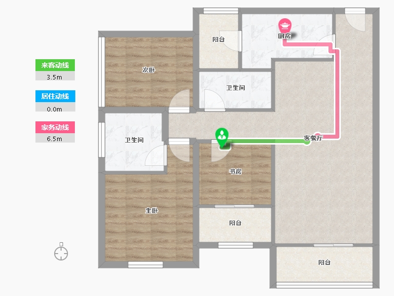 广东省-深圳市-京基御景印象一期-88.68-户型库-动静线