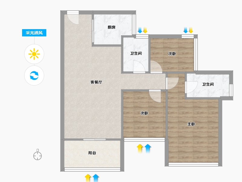 广东省-深圳市-东关珺府-80.32-户型库-采光通风