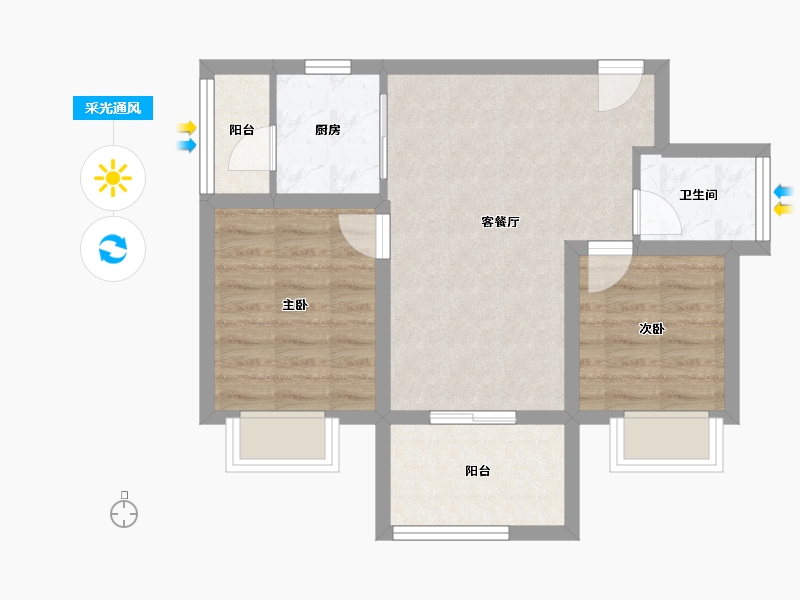 广东省-深圳市-祥祺滨河名苑-55.28-户型库-采光通风