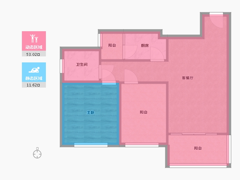 广东省-深圳市-京基御景印象一期-57.68-户型库-动静分区