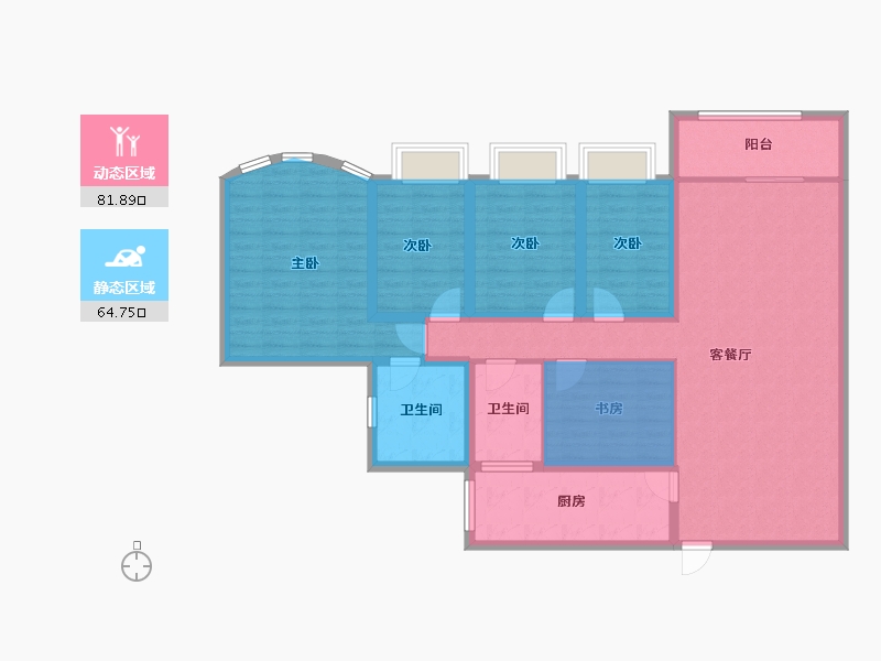 广东省-深圳市-金地海景花园A区-123.08-户型库-动静分区