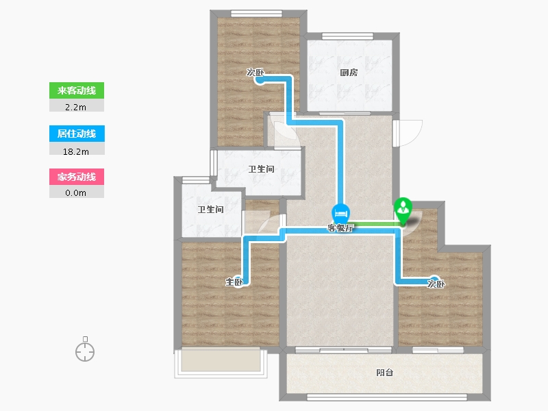 江苏省-徐州市-万翠中城-93.00-户型库-动静线