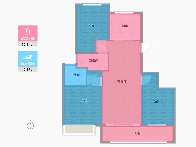 江苏省-徐州市-万翠中城-93.00-户型库-动静分区