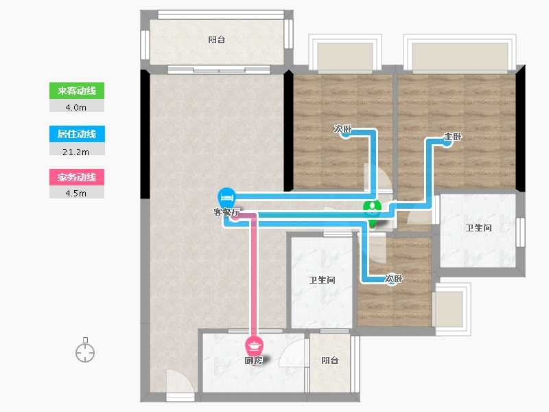 贵州省-贵阳市-美的林城时代-88.00-户型库-动静线