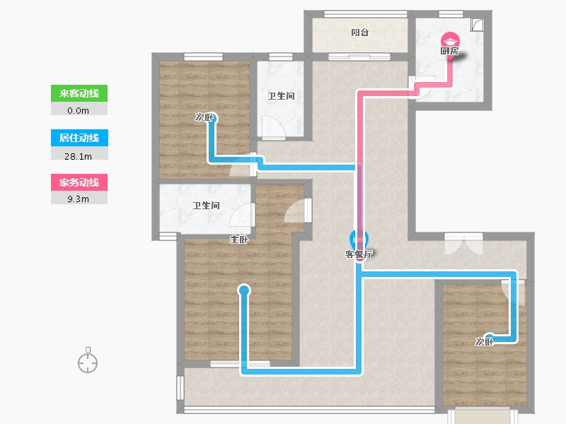 新疆维吾尔自治区-阿克苏地区-春熙里·湖墅-113.00-户型库-动静线