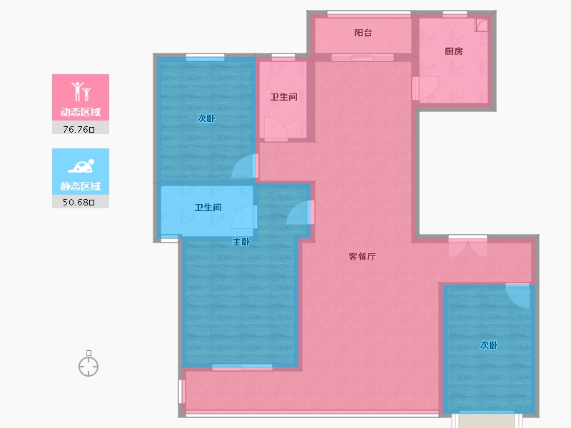 新疆维吾尔自治区-阿克苏地区-春熙里·湖墅-113.00-户型库-动静分区