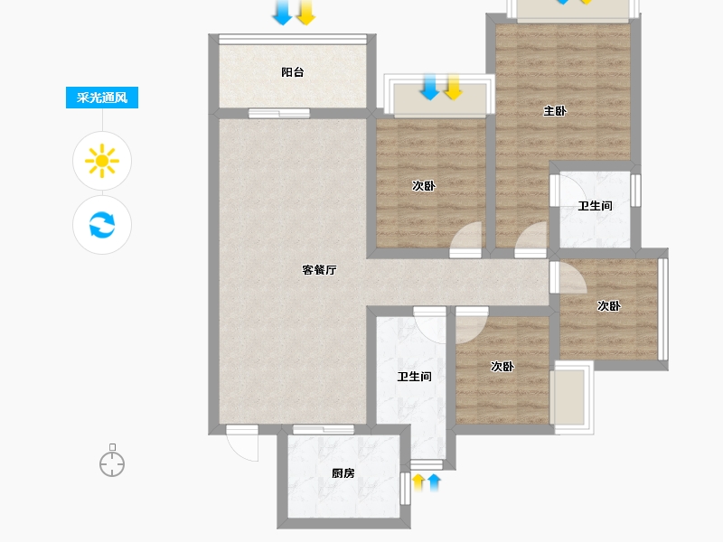 广东省-深圳市-财富城-89.24-户型库-采光通风