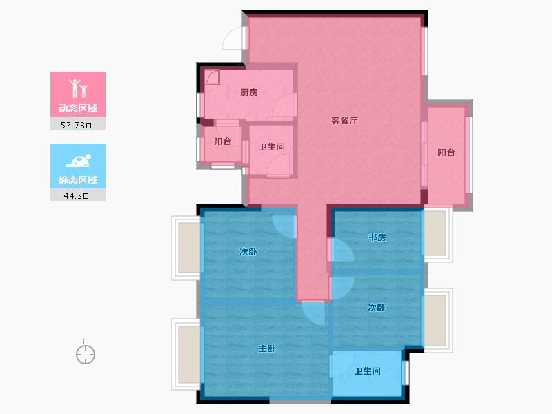 四川省-成都市-新城金樾-84.00-户型库-动静分区