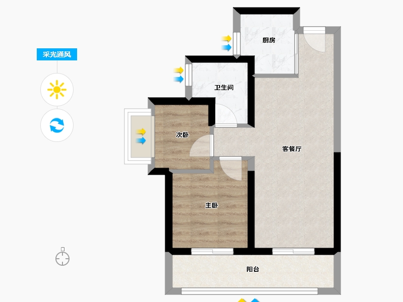 广东省-深圳市-诺德阅山海花园-49.00-户型库-采光通风