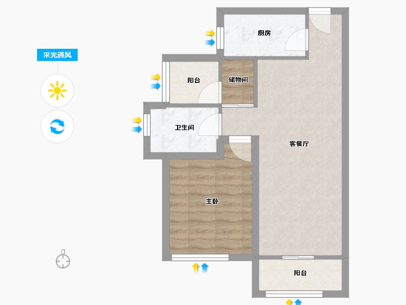 广东省-深圳市-招商花园城南区-52.00-户型库-采光通风